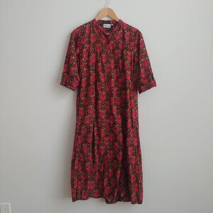 NEW WITH TAGS Westside 100% cotton midi kurta dress black pink gold buttons